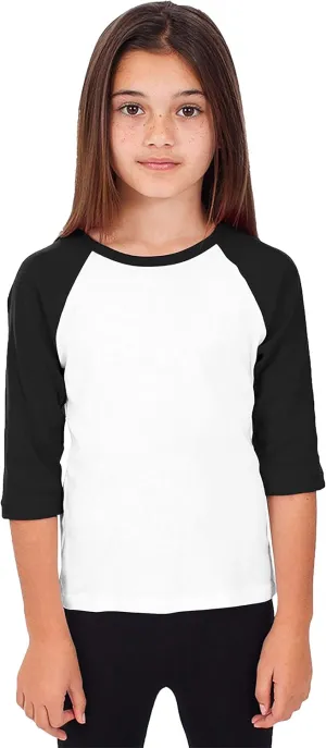 Hat and Beyond Kids Raglan Jersey Child Toddler Youth Uniforms 3/4 Sleeves T Shirts