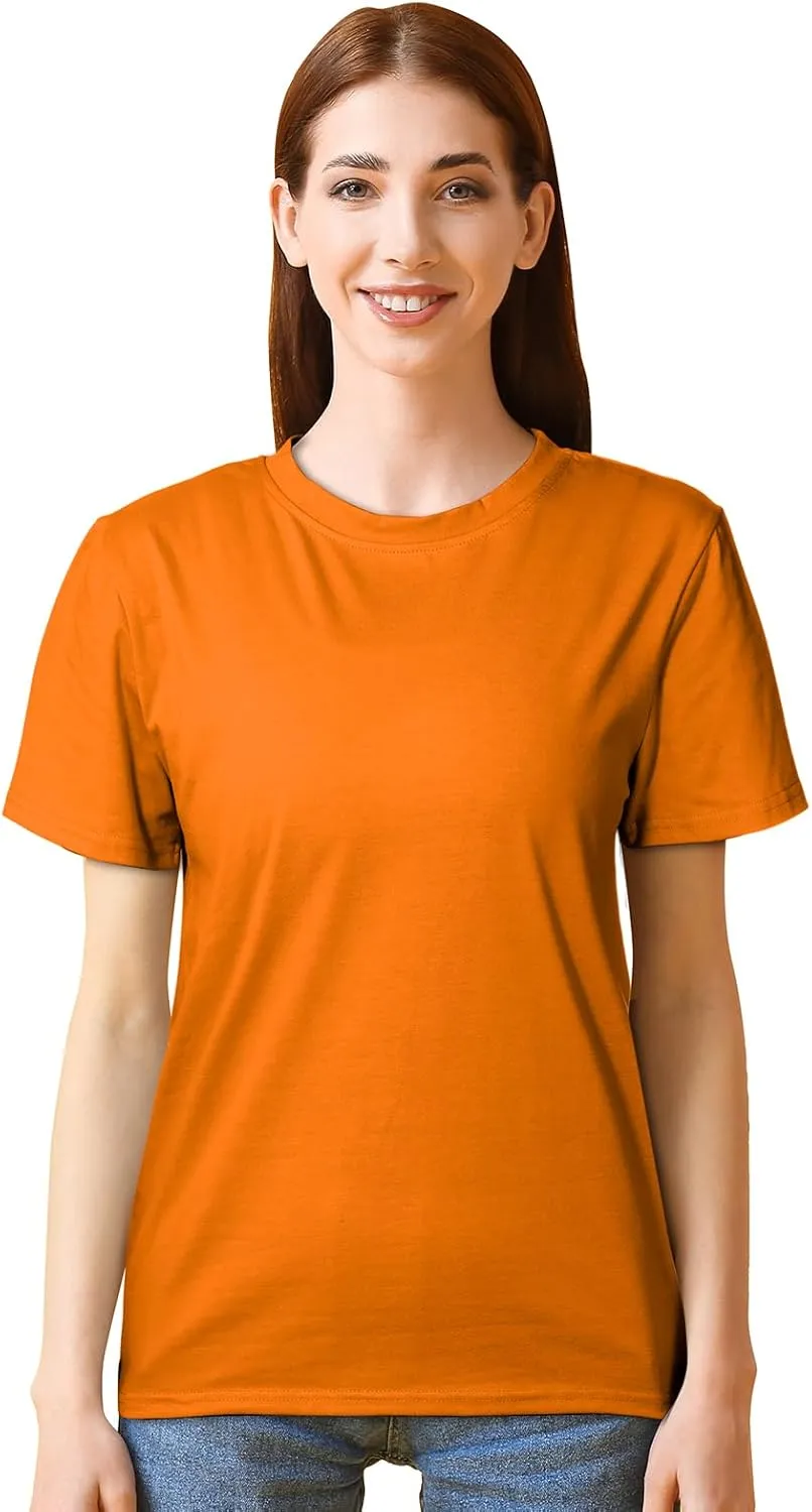 Haysandy 6 Pieces Women's Cotton Crew T Shirts Bulk Short Sleeve Lightweight Tees Mix Colors Clothes