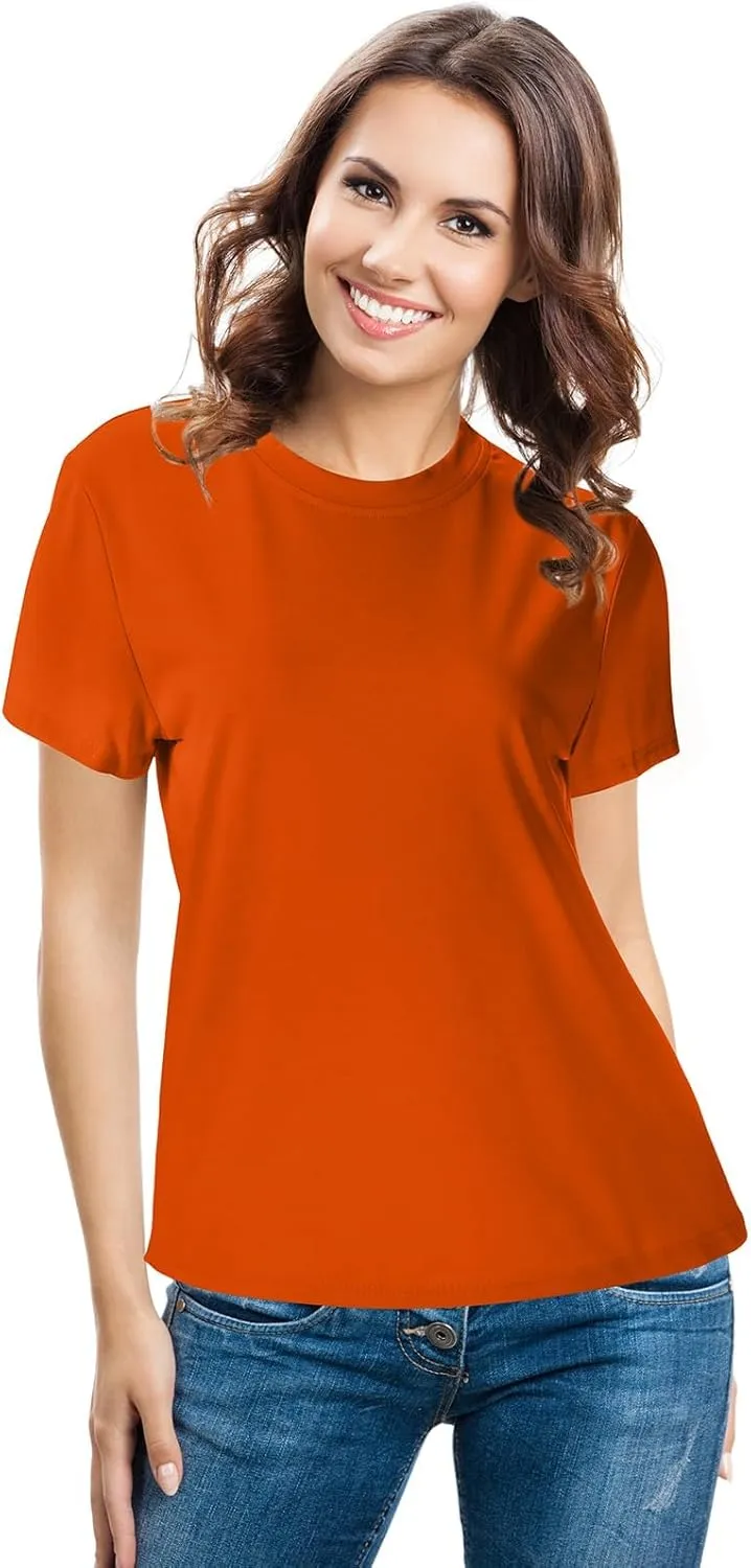 Haysandy 6 Pieces Women's Cotton Crew T Shirts Bulk Short Sleeve Lightweight Tees Mix Colors Clothes