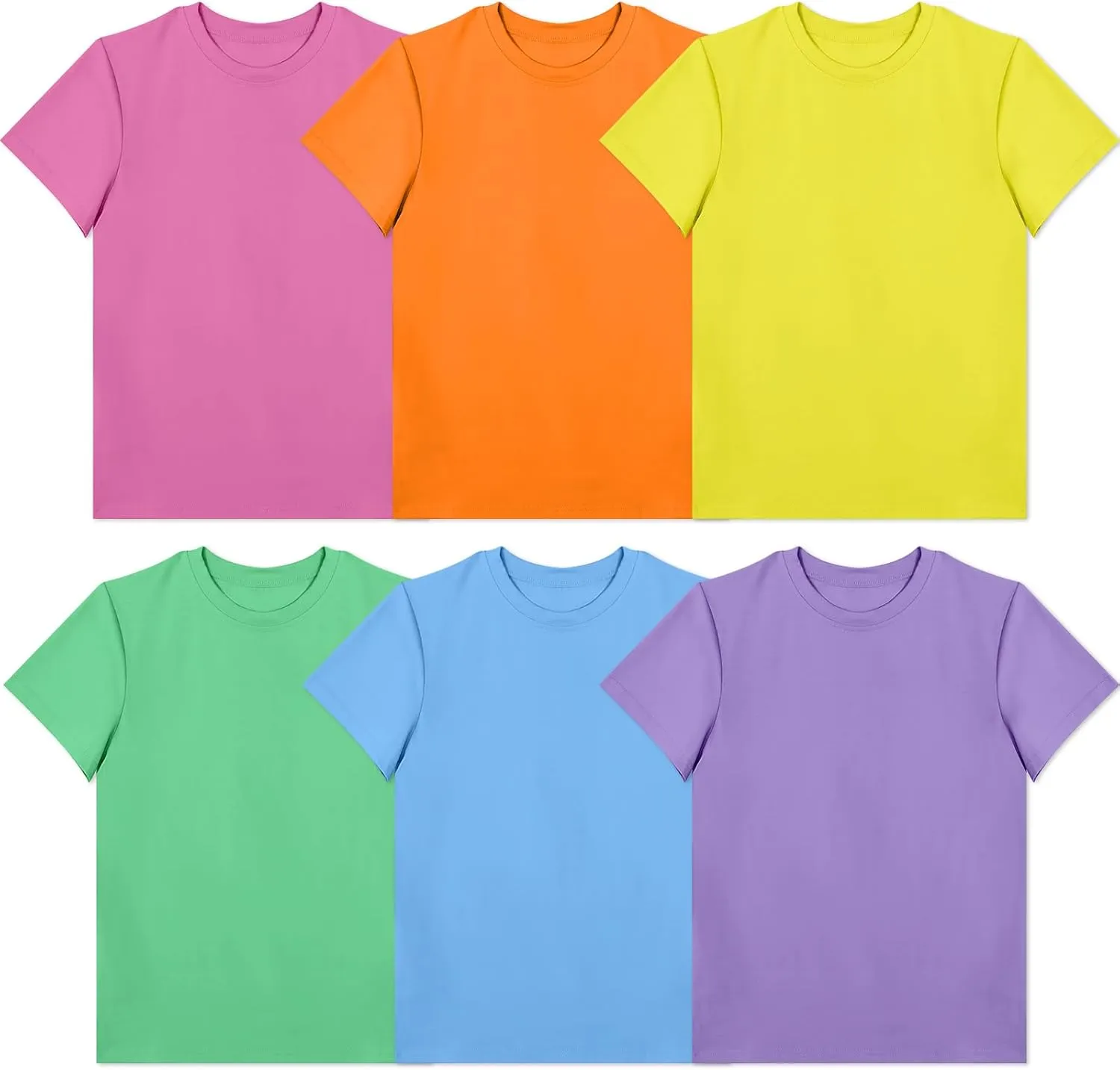 Haysandy 6 Pieces Women's Cotton Crew T Shirts Bulk Short Sleeve Lightweight Tees Mix Colors Clothes