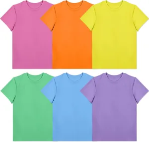 Haysandy 6 Pieces Women's Cotton Crew T Shirts Bulk Short Sleeve Lightweight Tees Mix Colors Clothes