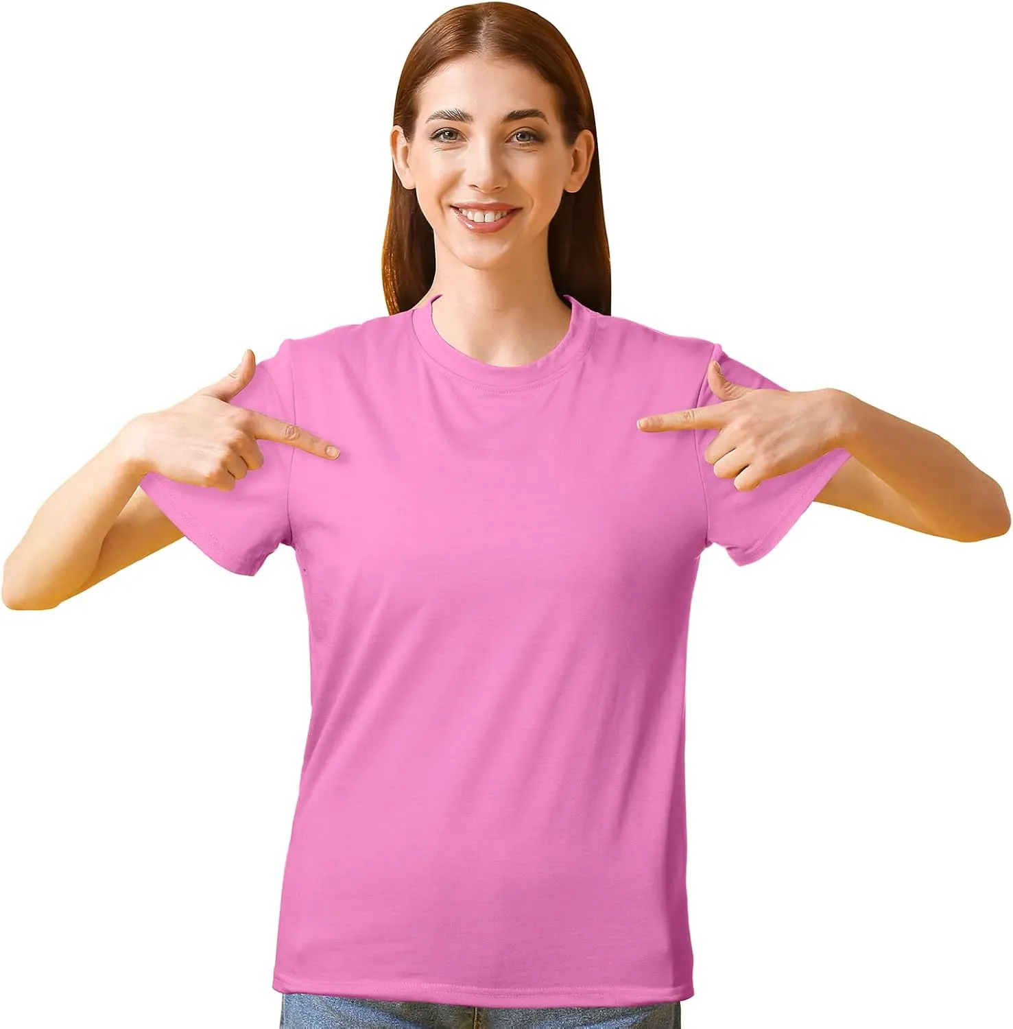 Haysandy 6 Pieces Women's Cotton Crew T Shirts Bulk Short Sleeve Lightweight Tees Mix Colors Clothes