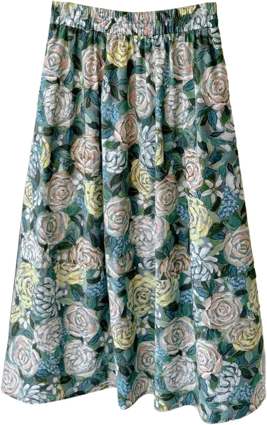 High Waisted Long Skirts for Women Ruffle Tiered Flowy A-Line Floral Skirt Vacation Summer Casual Beach Boho Dress