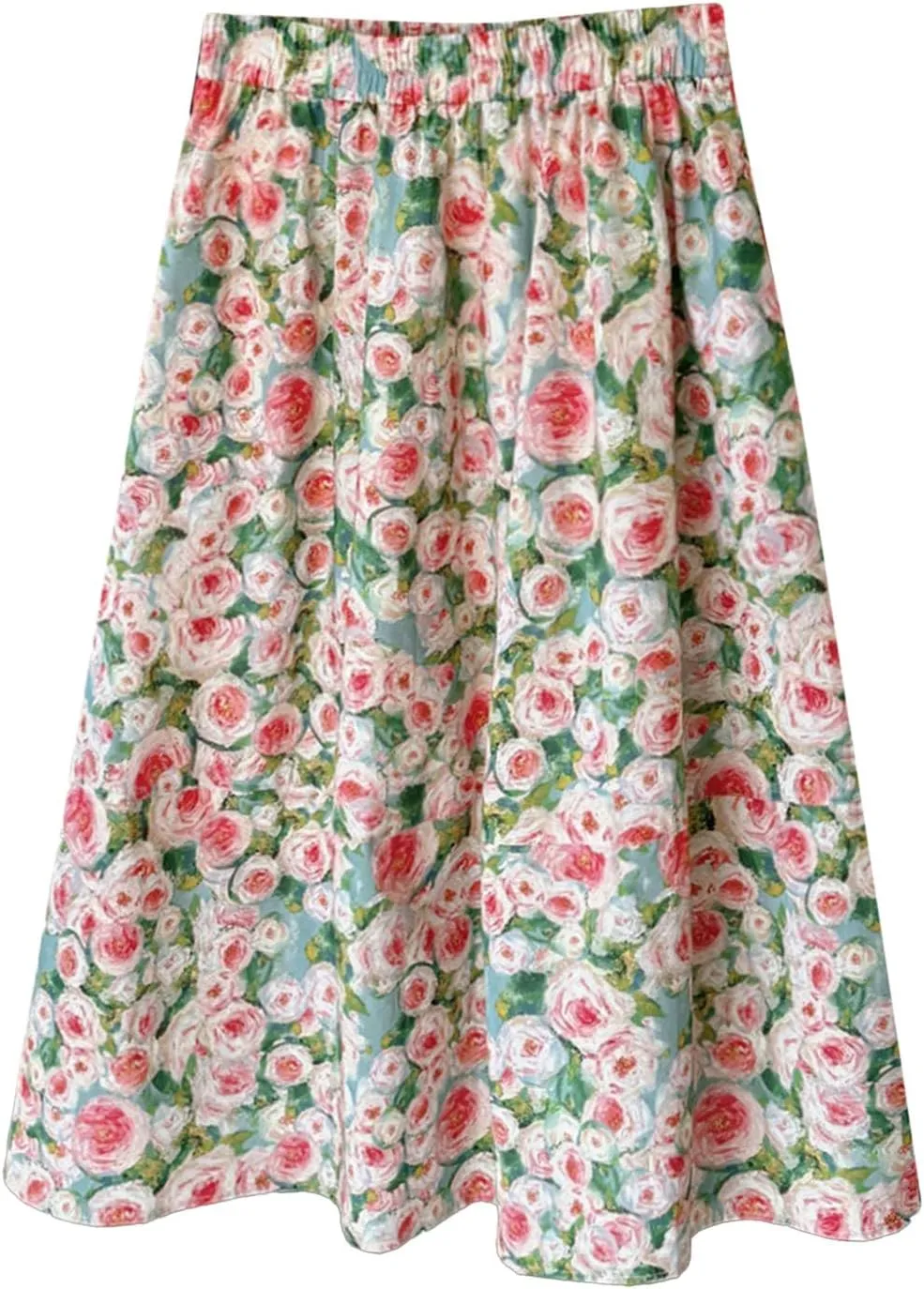 High Waisted Long Skirts for Women Ruffle Tiered Flowy A-Line Floral Skirt Vacation Summer Casual Beach Boho Dress