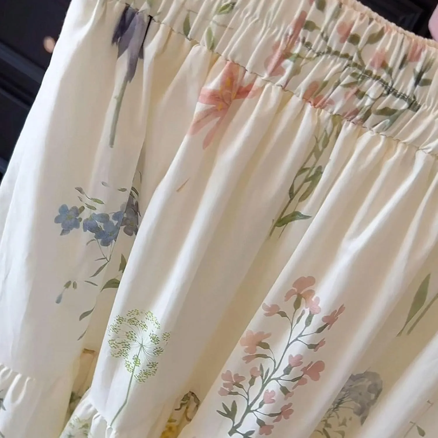 High Waisted Long Skirts for Women Ruffle Tiered Flowy A-Line Floral Skirt Vacation Summer Casual Beach Boho Dress