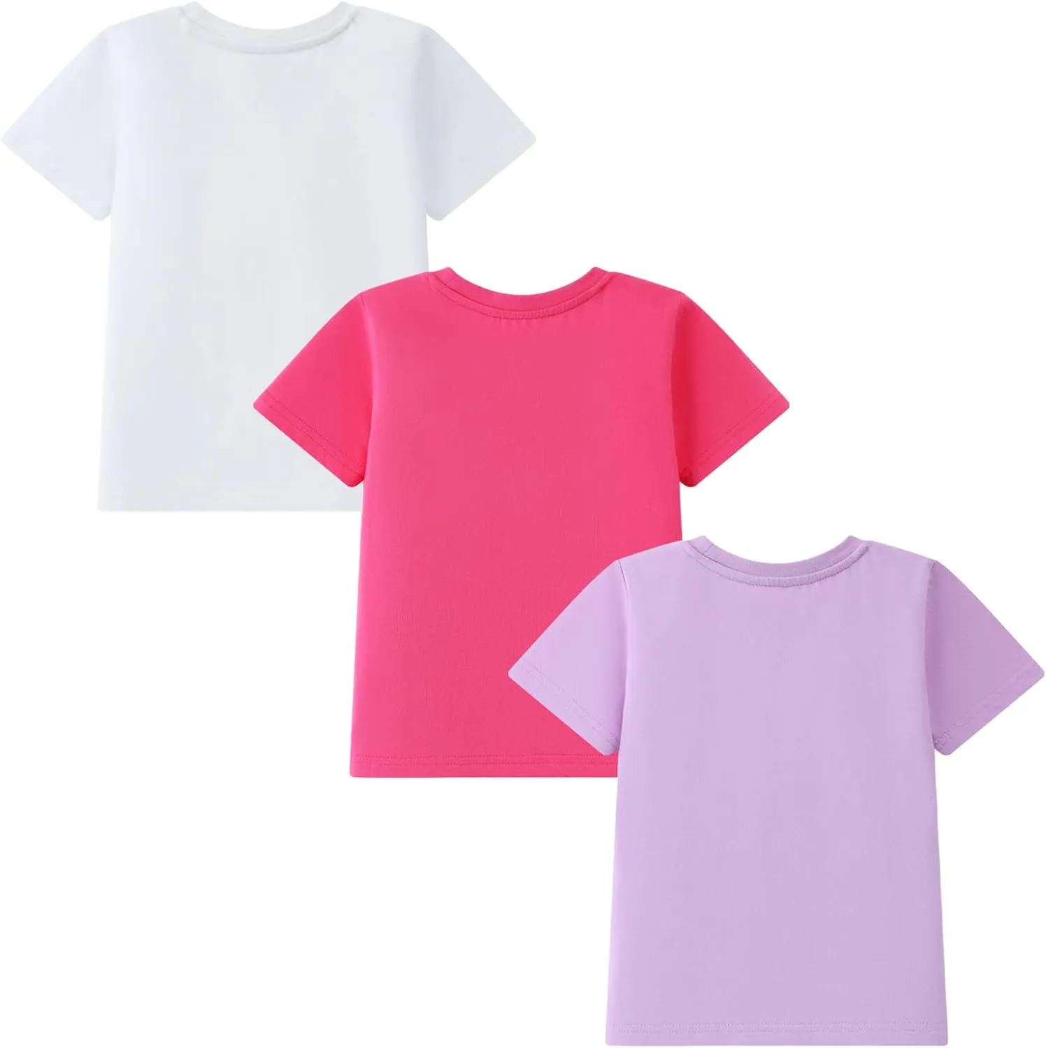 HILEELANG Girl Short Sleeve Tees Easter Graphic Cotton Summer T-Shirts 3Packs