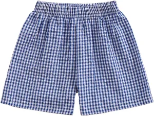 Kids Toddler Boys Girls Gingham/Seersucker Shorts Elastic Waist Plaid/Striped Elastic Waist Shorts Pants Bottoms
