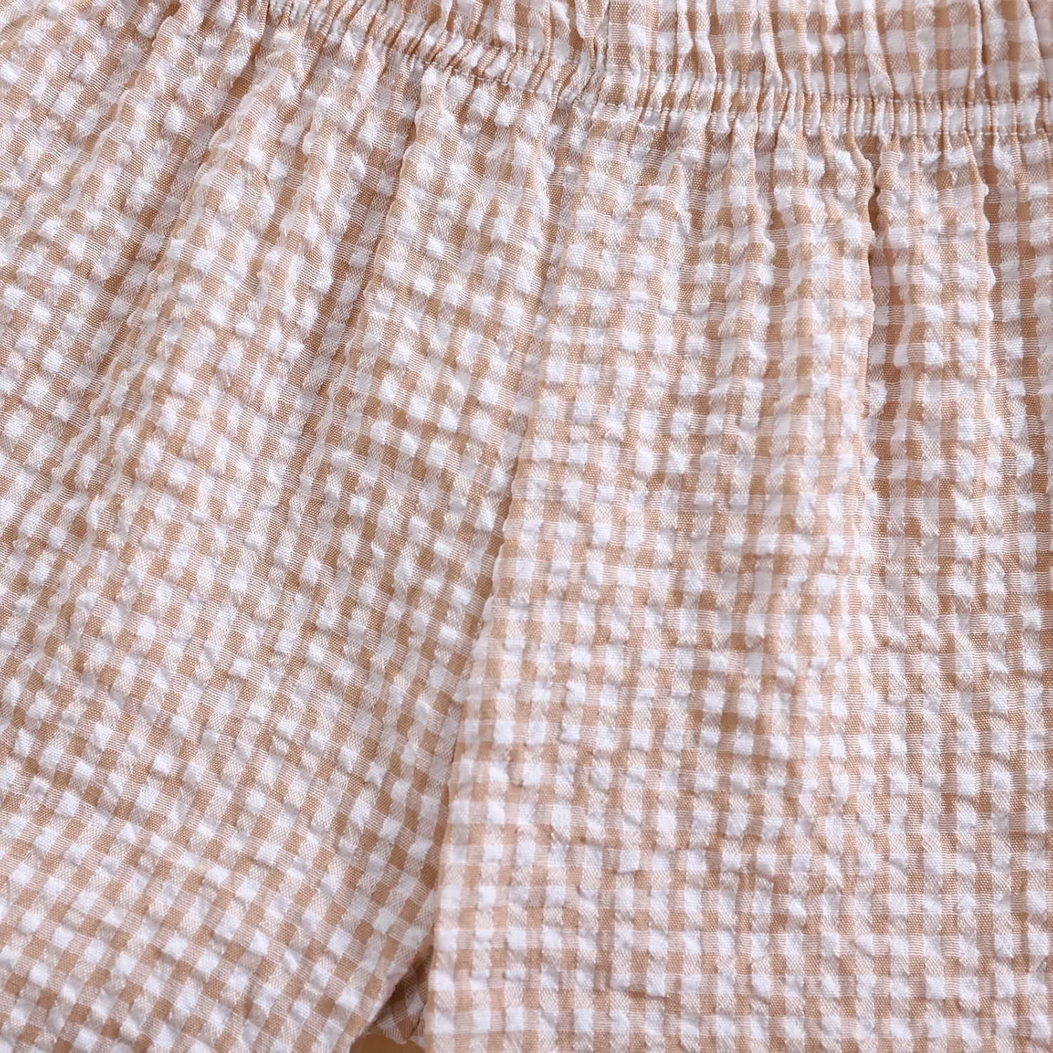 Kids Toddler Boys Girls Gingham/Seersucker Shorts Elastic Waist Plaid/Striped Elastic Waist Shorts Pants Bottoms