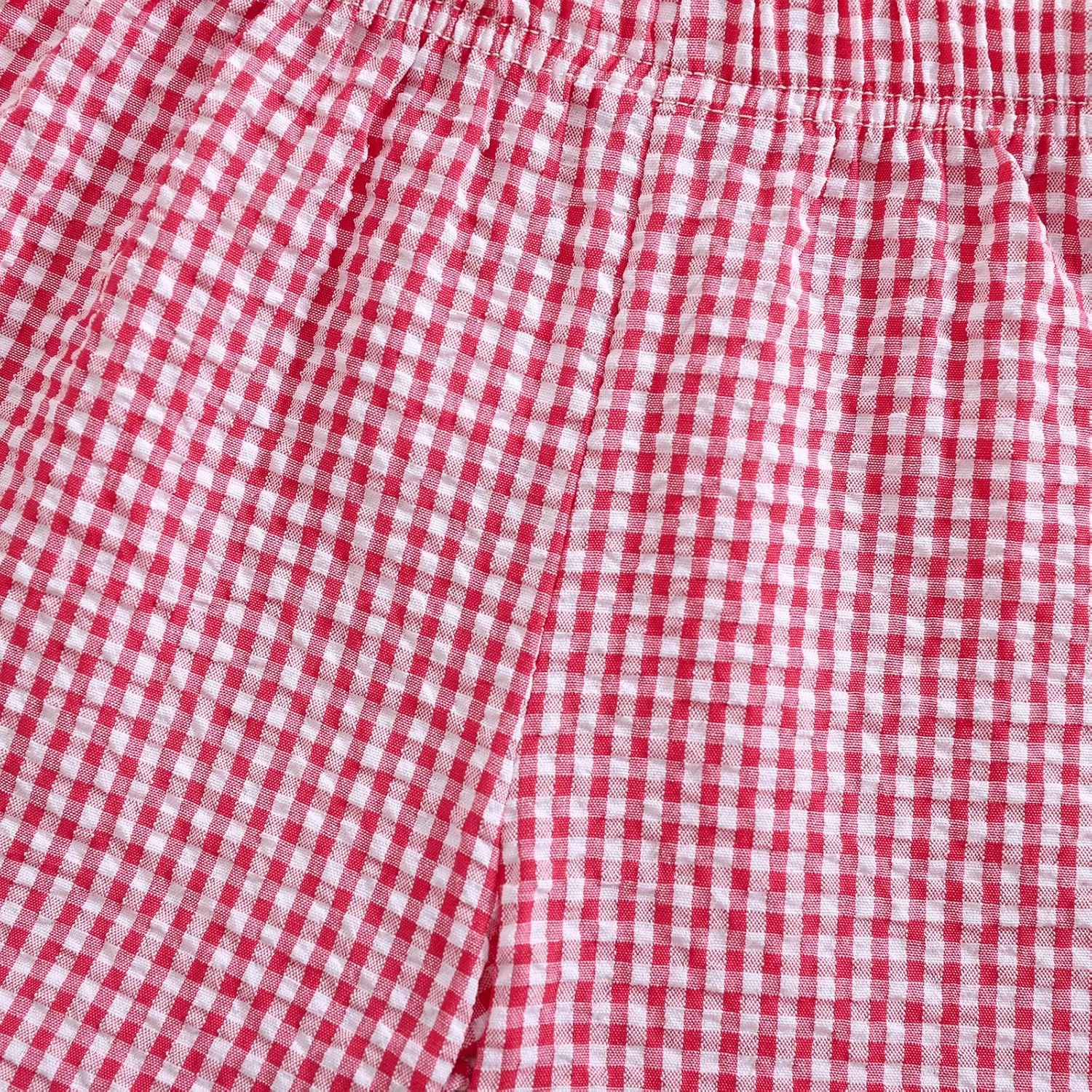 Kids Toddler Boys Girls Gingham/Seersucker Shorts Elastic Waist Plaid/Striped Elastic Waist Shorts Pants Bottoms