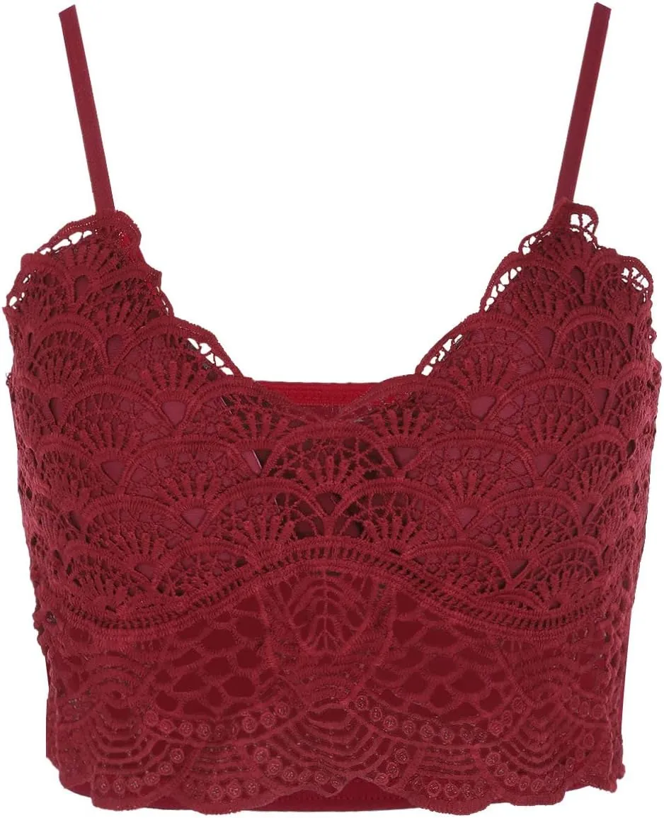 Lace Bralette for Women V Neck Camisoles Top Bra Sexy Sheer Bralette Lingerie Padded Backless Yoga Tank Tops