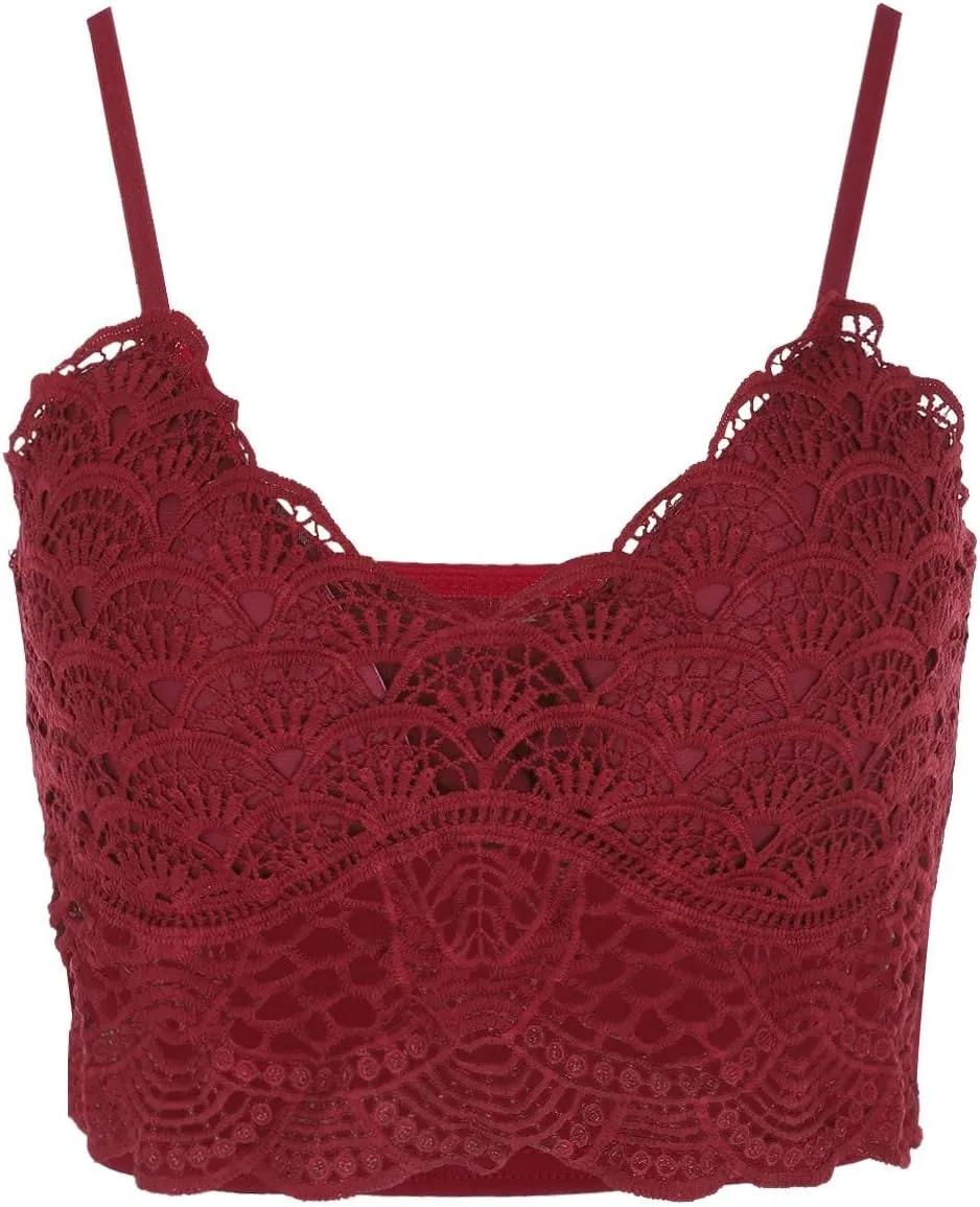 Lace Bralette for Women V Neck Camisoles Top Bra Sexy Sheer Bralette Lingerie Padded Backless Yoga Tank Tops
