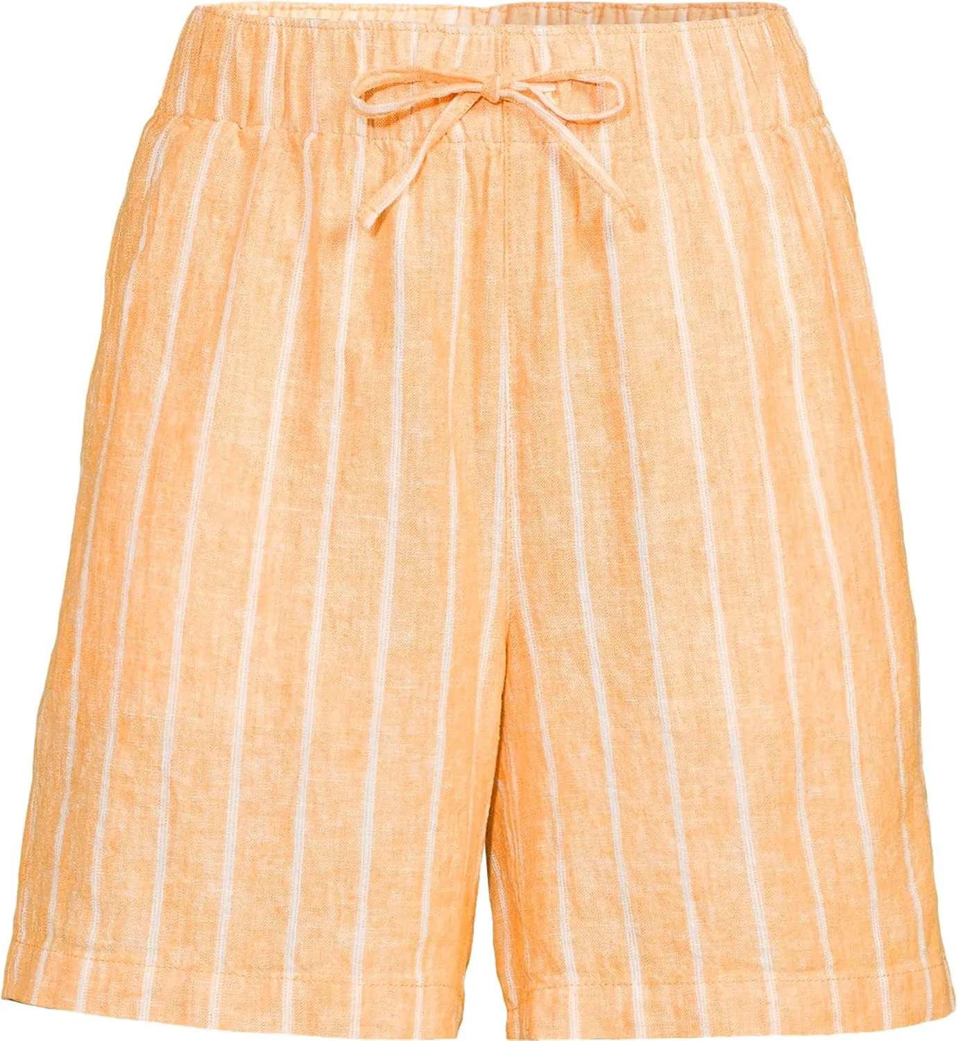 Lands' End Women's Linen High Rise Pull On 7" Shorts