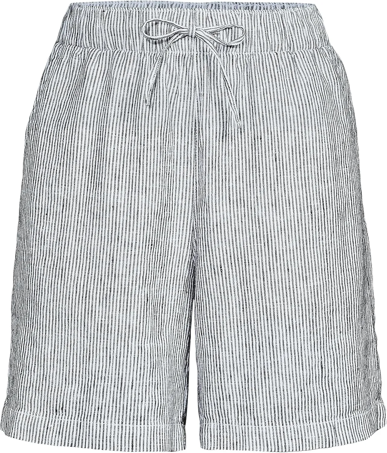 Lands' End Women's Linen High Rise Pull On 7" Shorts