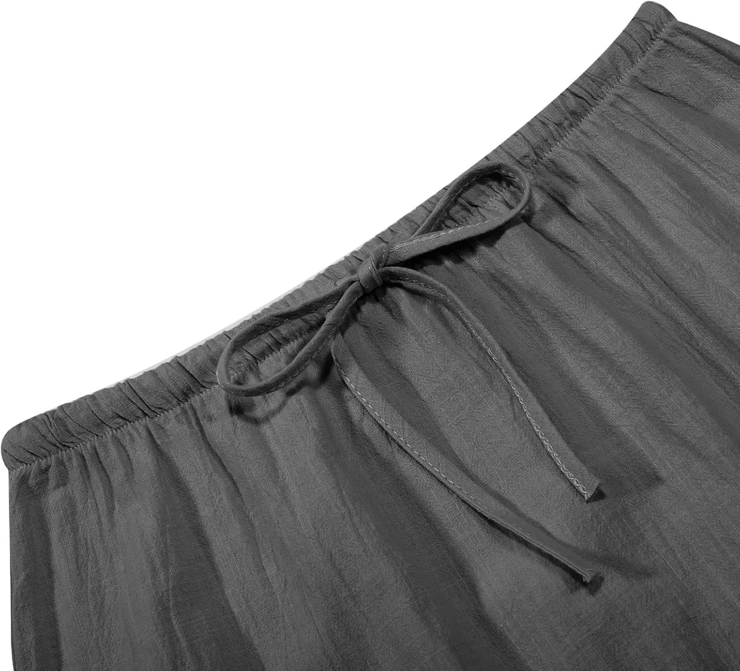 Linen Long Skirts for Women Summer Casual Flowy Skirts A Line Drawstring Waist Maxi Skirt Beach Vacation Skirt
