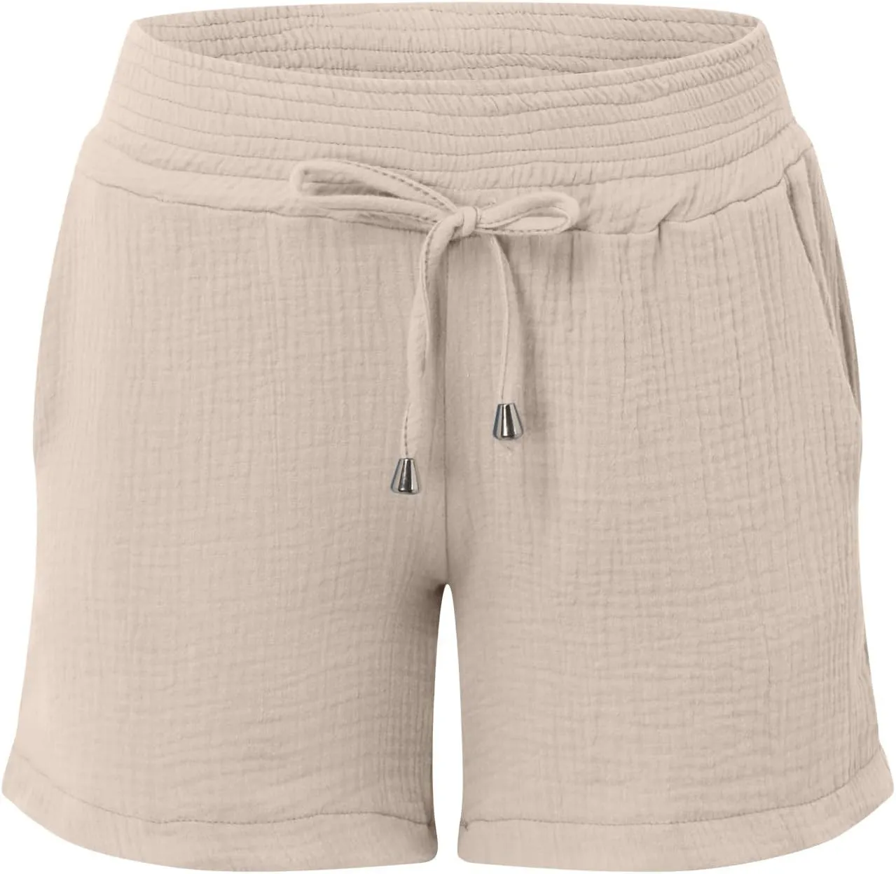 Linen Maternity Shorts Women Comfort Double Layered Underbelly Drawstring Elastic Waist Shorts Casual Lightweight Shorts