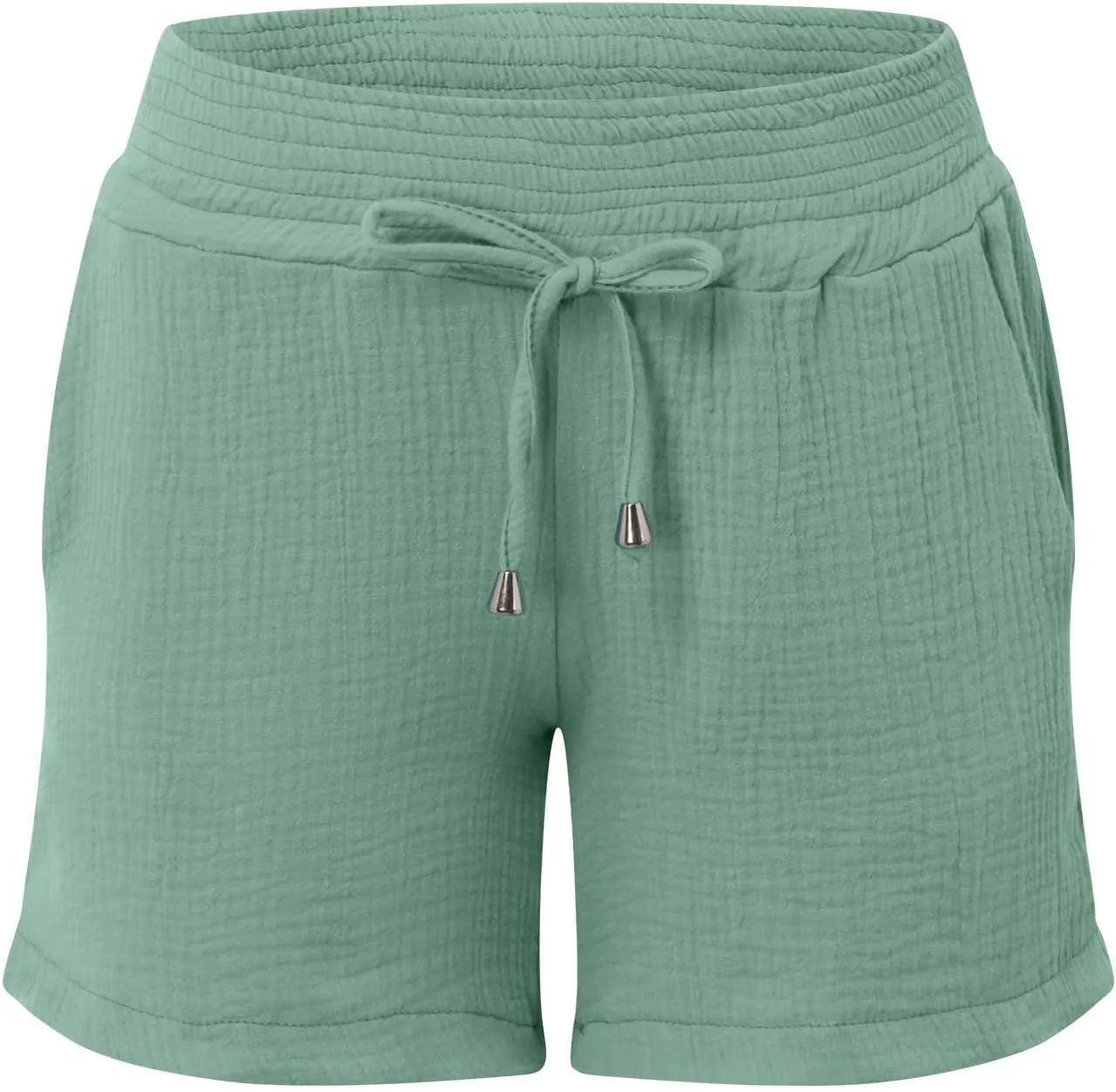 Linen Maternity Shorts Women Comfort Double Layered Underbelly Drawstring Elastic Waist Shorts Casual Lightweight Shorts
