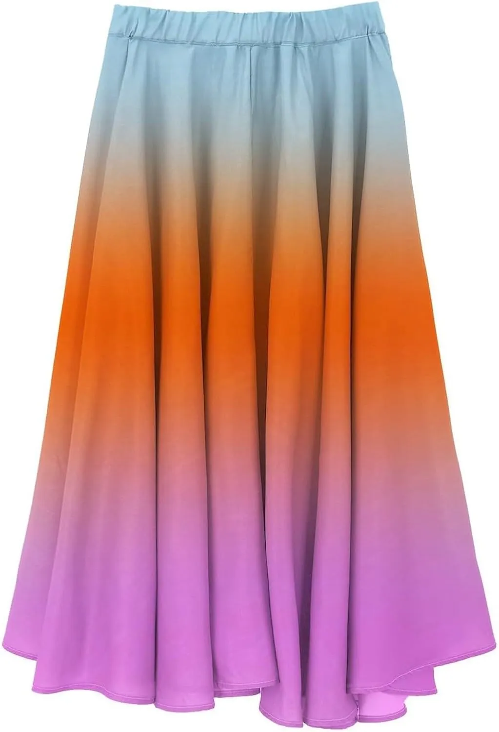 Linen Wrap Skirts for Women Pleated Summer Boho Floral Flowy Skirt Vacation High Waisted Maxi Casual Dress Skorts