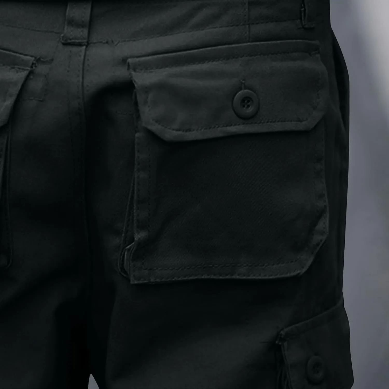 Men's Athletic Gym Cargo Shorts Plus Size Solid Outdoor Wear Resistance Short with Multiple Pockets Knee Length Short