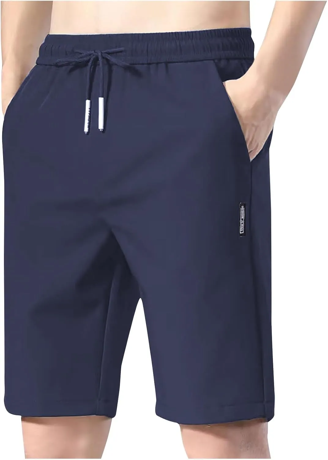 Mens Athletic Running Shorts Quick Dry Drawstring Elastic Waist Basketball Gym Workout Shorts with Pockets
