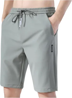 Mens Athletic Running Shorts Quick Dry Drawstring Elastic Waist Basketball Gym Workout Shorts with Pockets