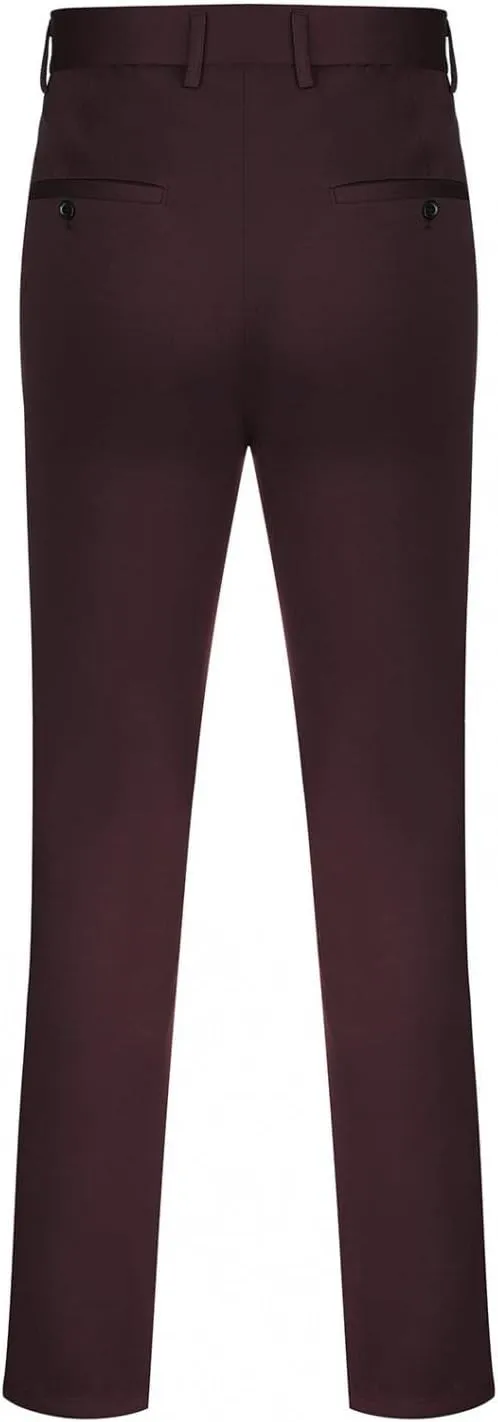 Men's Big and Tall Stretch Pleated Pants - Elastic Waist Chino Flat Front Classic Fit Pants Trousers Business Pants