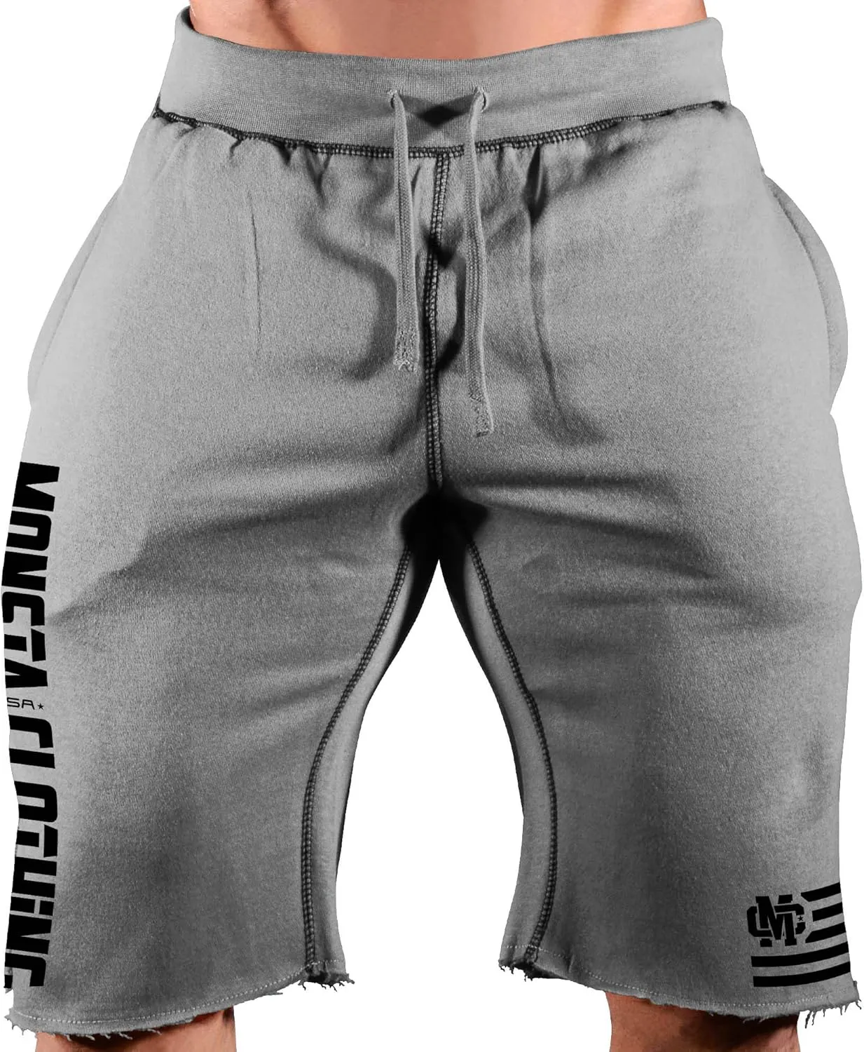 Men's Bodybuilding Workout (MC-CrestFlag) Gym Sweat Shorts