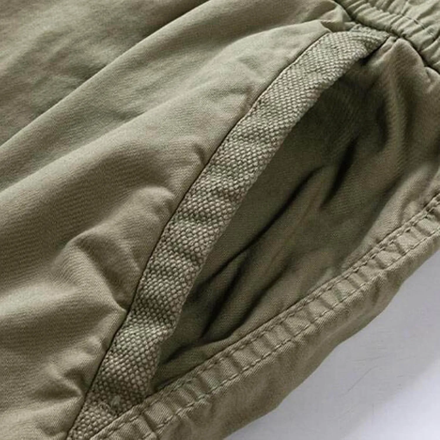 Men's Cargo Pants,Drawstring Elastic Waist Shorts Cotton Multi Pockets Trousers Sports Straight Leg Pants