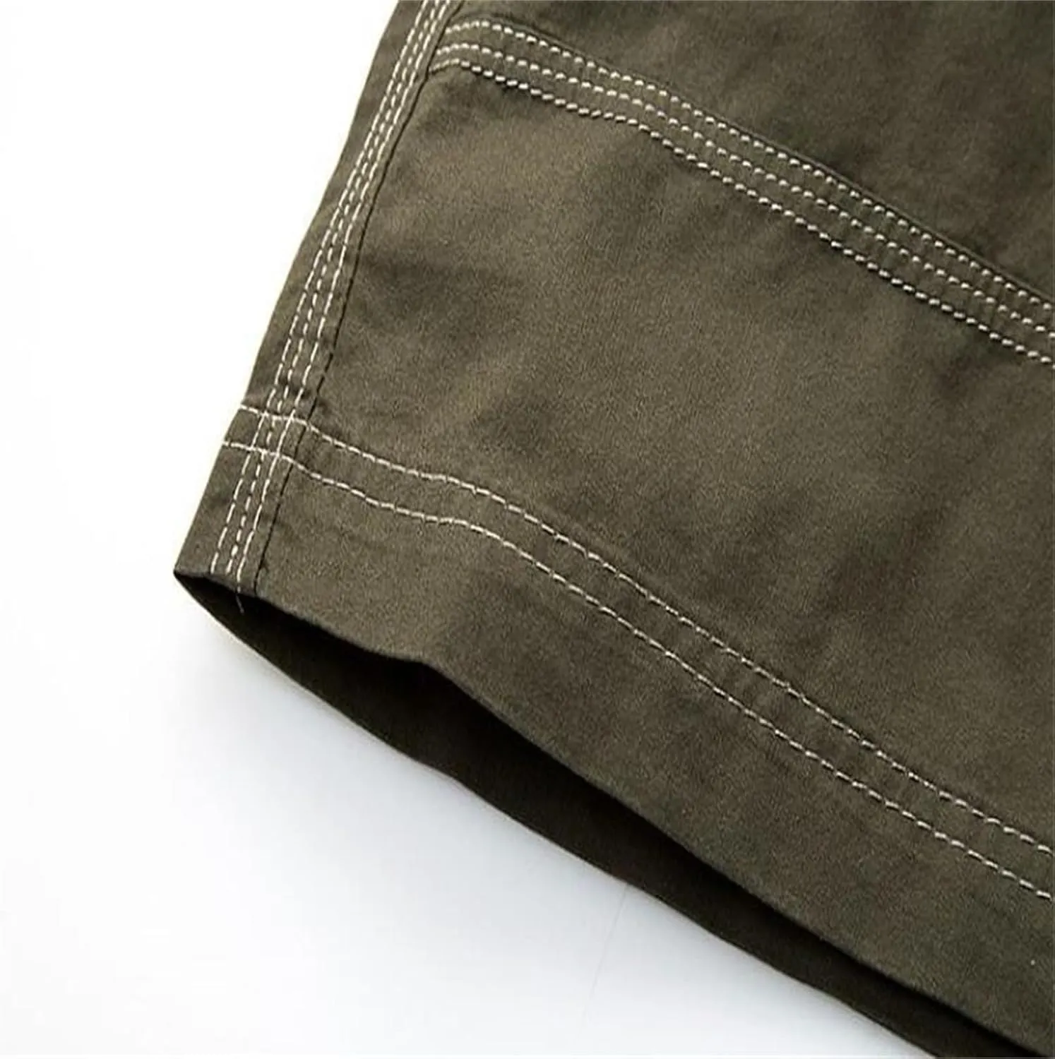 Men's Cargo Pants,Drawstring Elastic Waist Shorts Cotton Multi Pockets Trousers Sports Straight Leg Pants