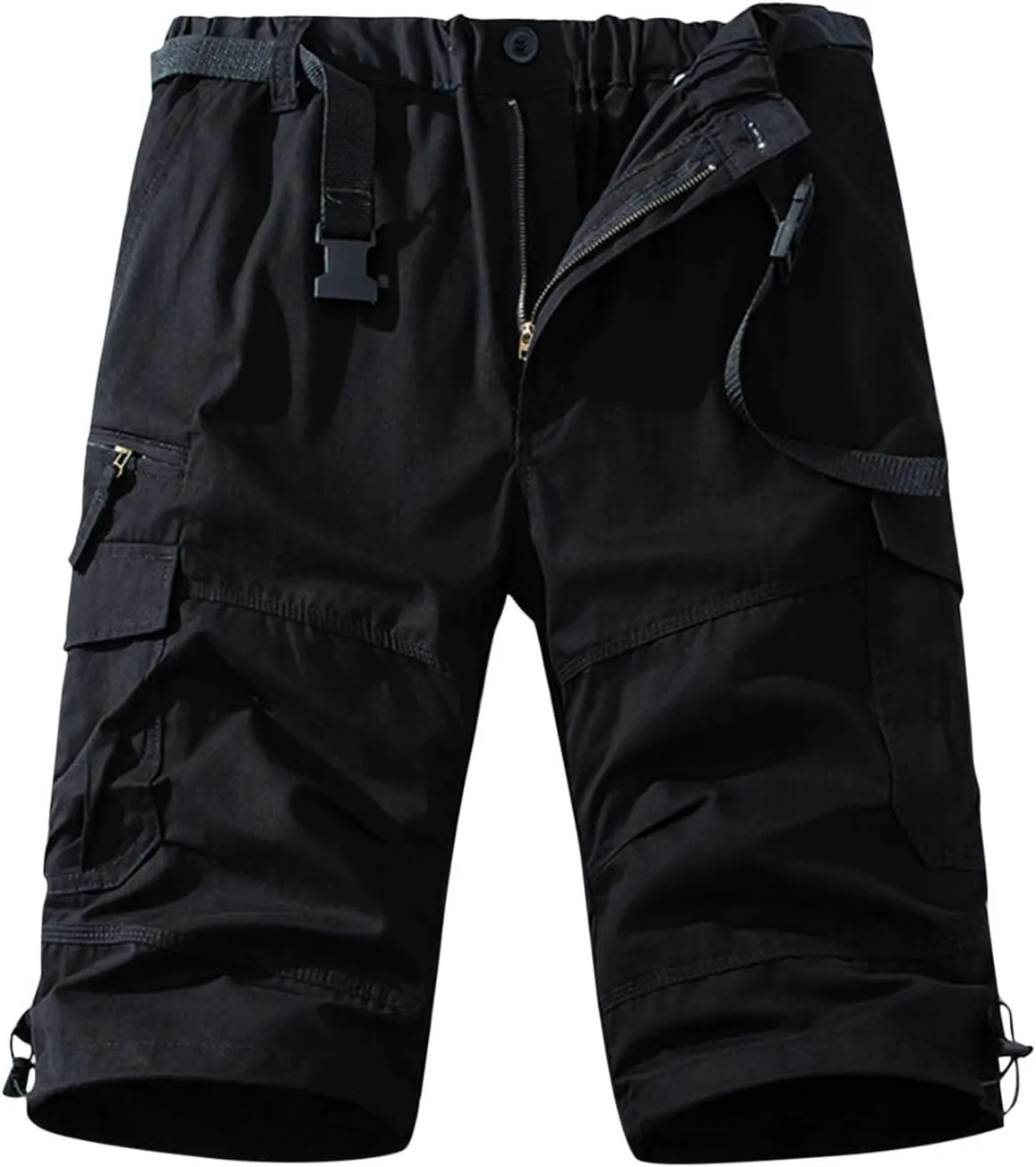 Mens Cargo Shorts Casual Button Plus Size Loose Bottoms with Multiple Pockets Flowy Classic Outdoor Work Shorts