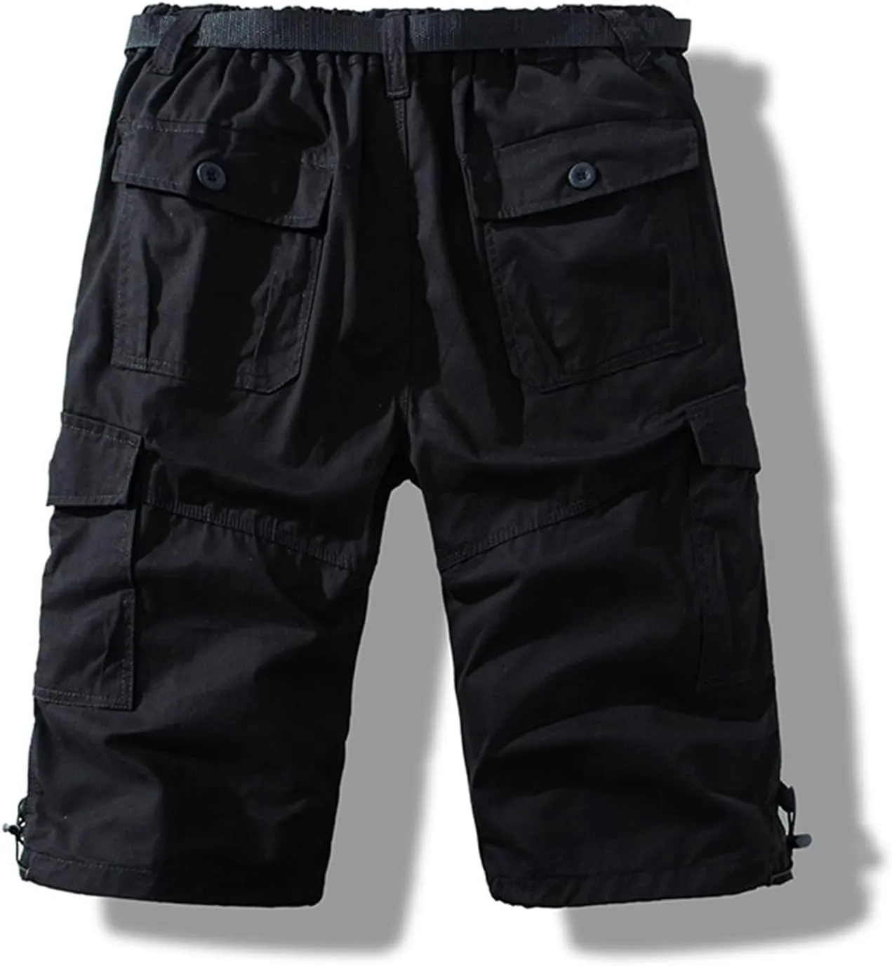 Mens Cargo Shorts Casual Button Plus Size Loose Bottoms with Multiple Pockets Flowy Classic Outdoor Work Shorts