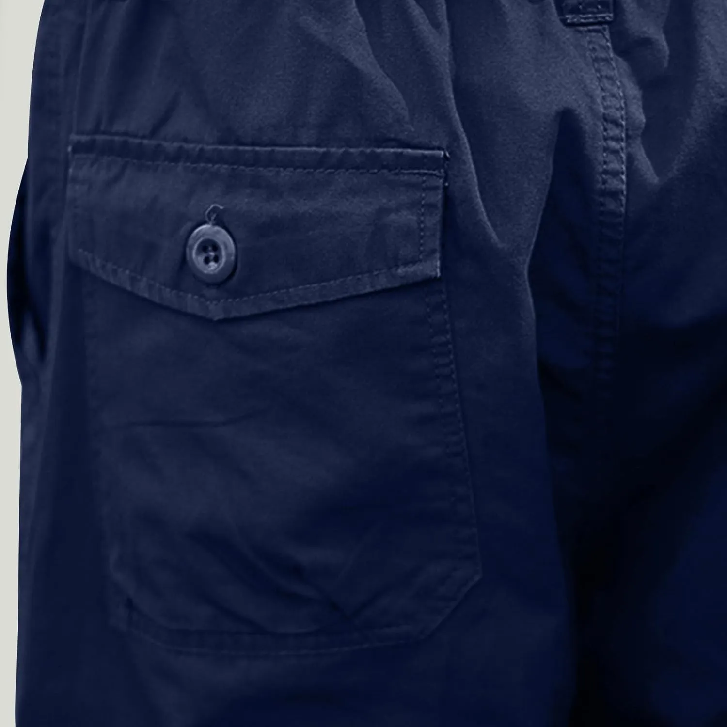 Men's Cotton Cargo Capris Pant Outdoor Button Zipper up Hiking Gym Trouser Multiple Pocket Summer Pant with Waistband