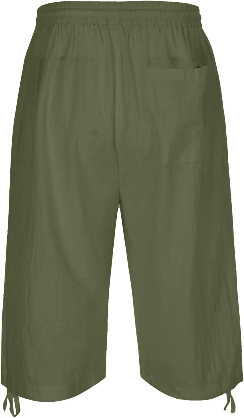 Mens Cotton Linen Shorts Casual Summer Beach Capri Pants Athletic Gym Workout Shorts with Pockets
