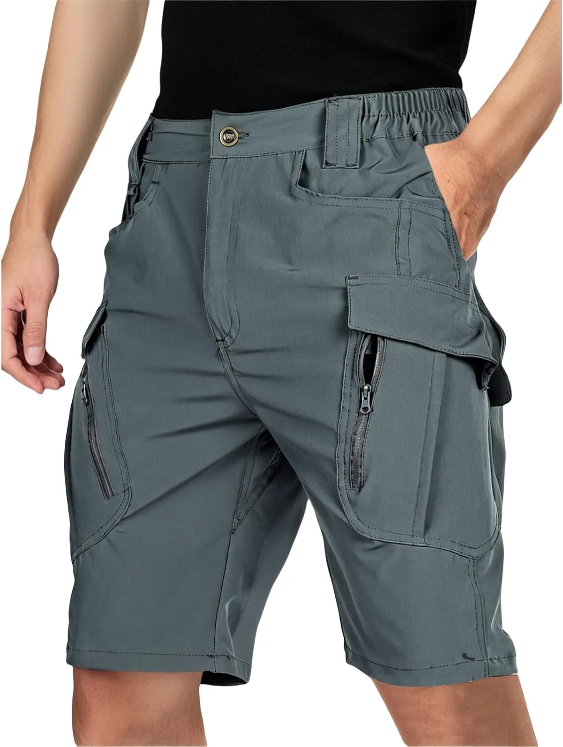 Men's Hiking Cargo Shorts Summer Outdoor Tactical Pants with Multi Pockets Fishing Camping Casual Travel Shorts for Men