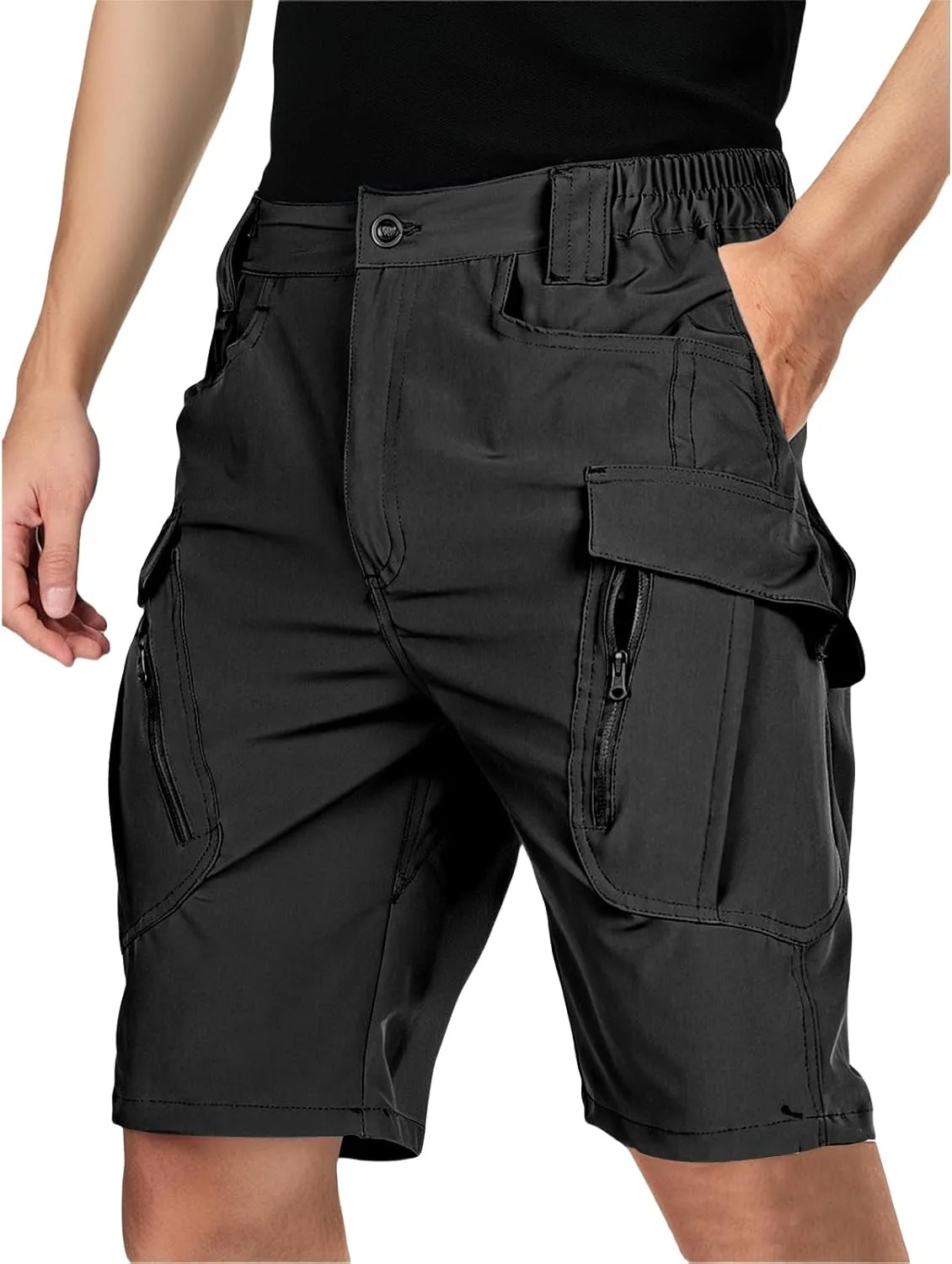 Men's Hiking Cargo Shorts Summer Outdoor Tactical Pants with Multi Pockets Fishing Camping Casual Travel Shorts for Men