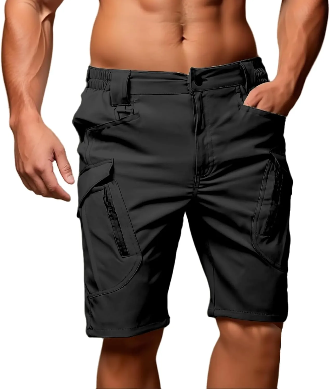 Men's Hiking Cargo Shorts Summer Outdoor Tactical Pants with Multi Pockets Fishing Camping Casual Travel Shorts for Men