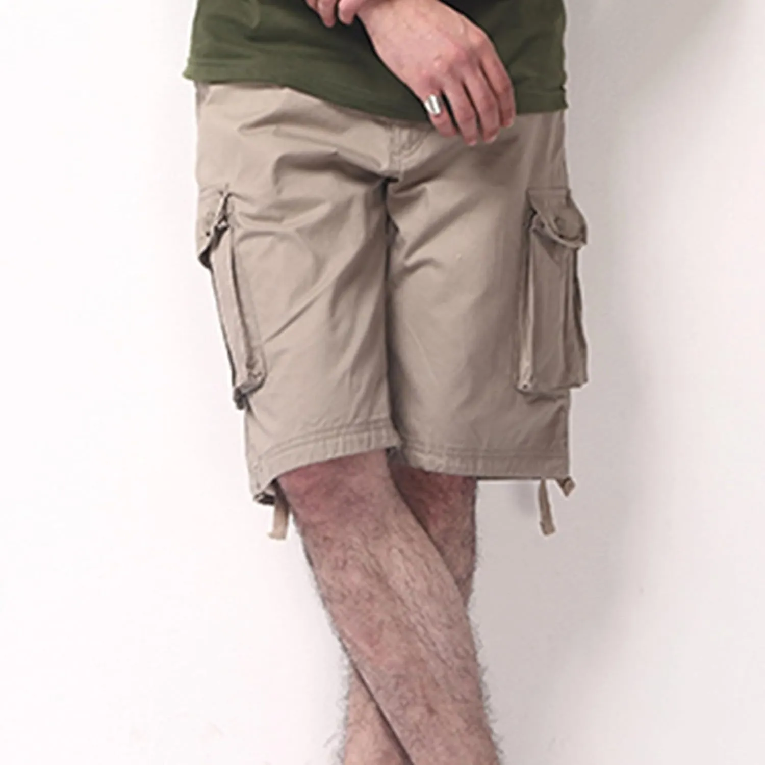 Mens Outdoor Shorts Trendy Plus Size Multiple Pockets Button Zipper up Cargo Shorts Casual Business Baggy Short Pants