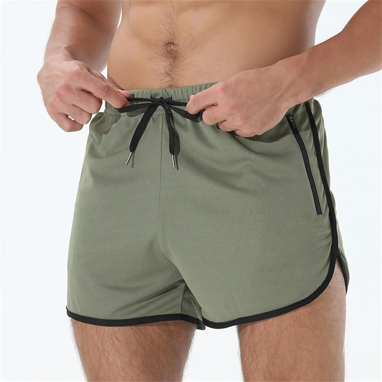 Mens Running Shorts 3 Inch Lightweight Beach Short Quick Dry Breathable Muscle Trunks Casual Mesh Workout Athletic