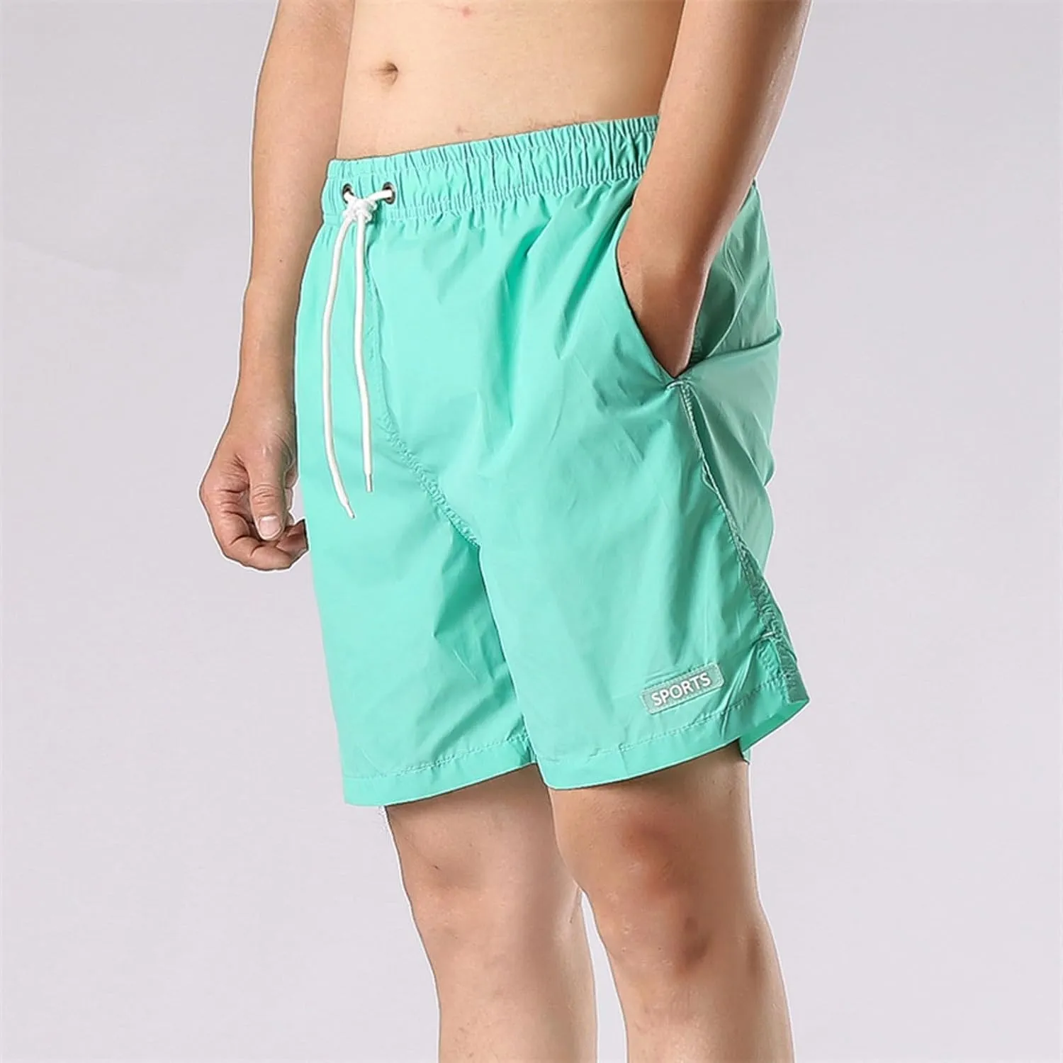Mens Shorts Summer Elastic Waist Drawstring Casual Shorts Lightweight Hiking Running Workout Quick Dry Athletic Shorts