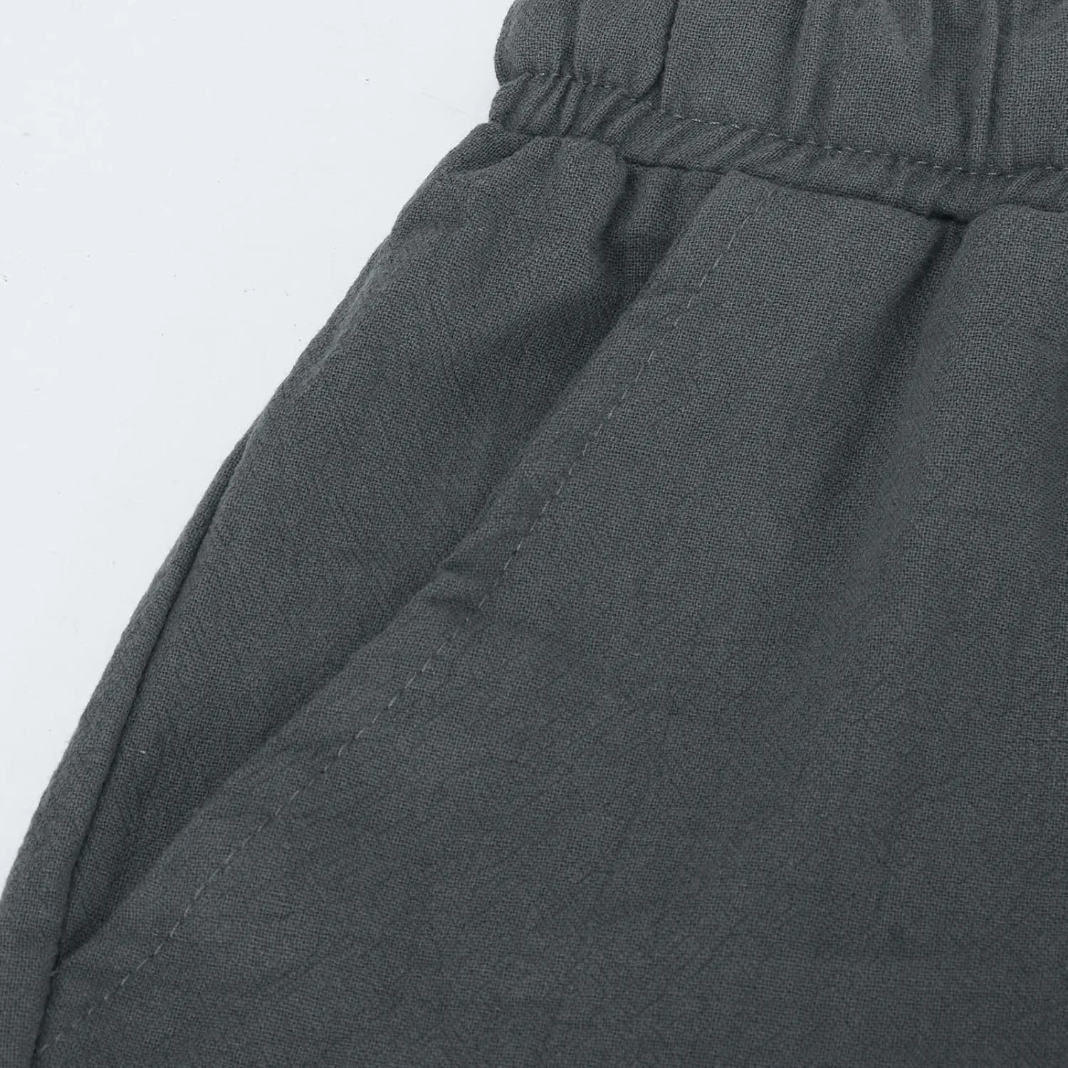 Mens Summer Shorts Casual Solid Drawstring Elastic Waist Shorts Baggy Vacation Beach Short Pants with Pockets