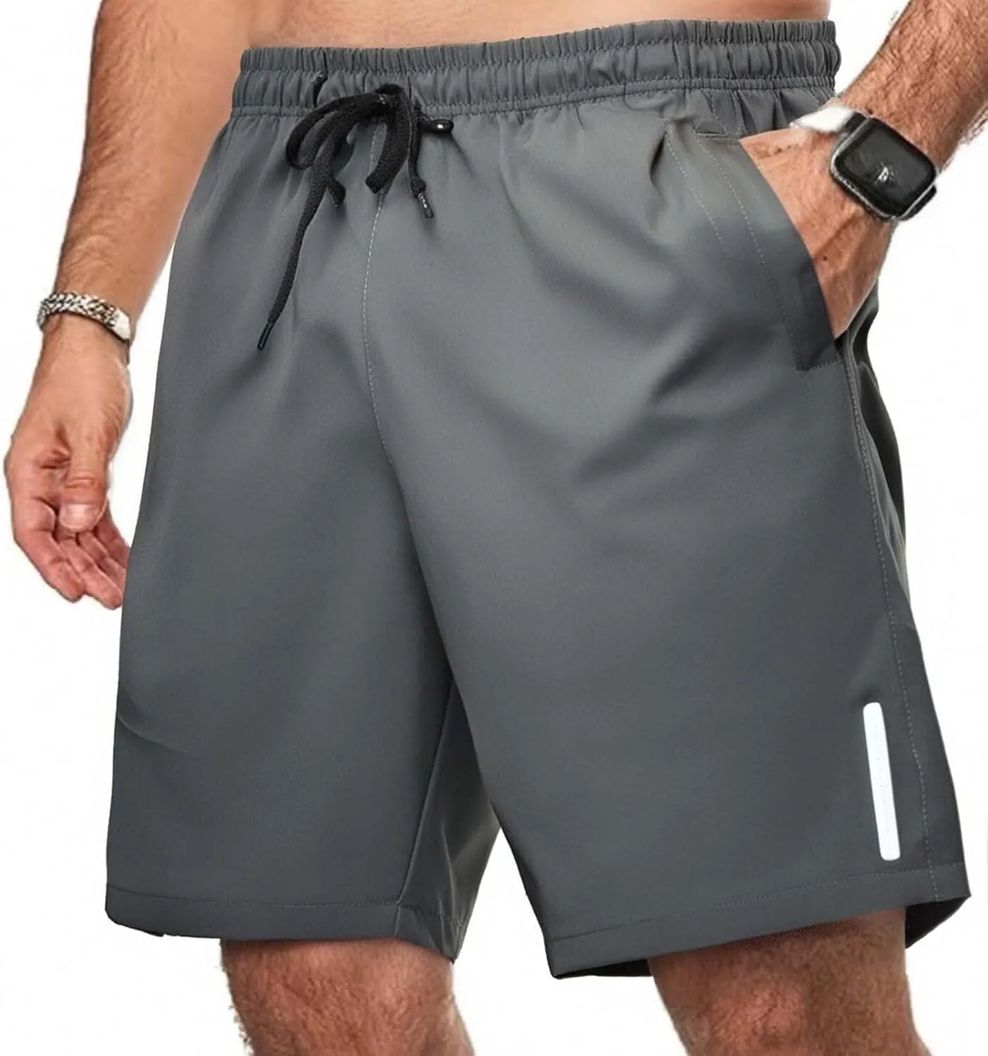 Mens Workout Shorts Drawstring Quick Dry Lightweight Short Breathable Summer Active Pant with Pocket for Gym Running
