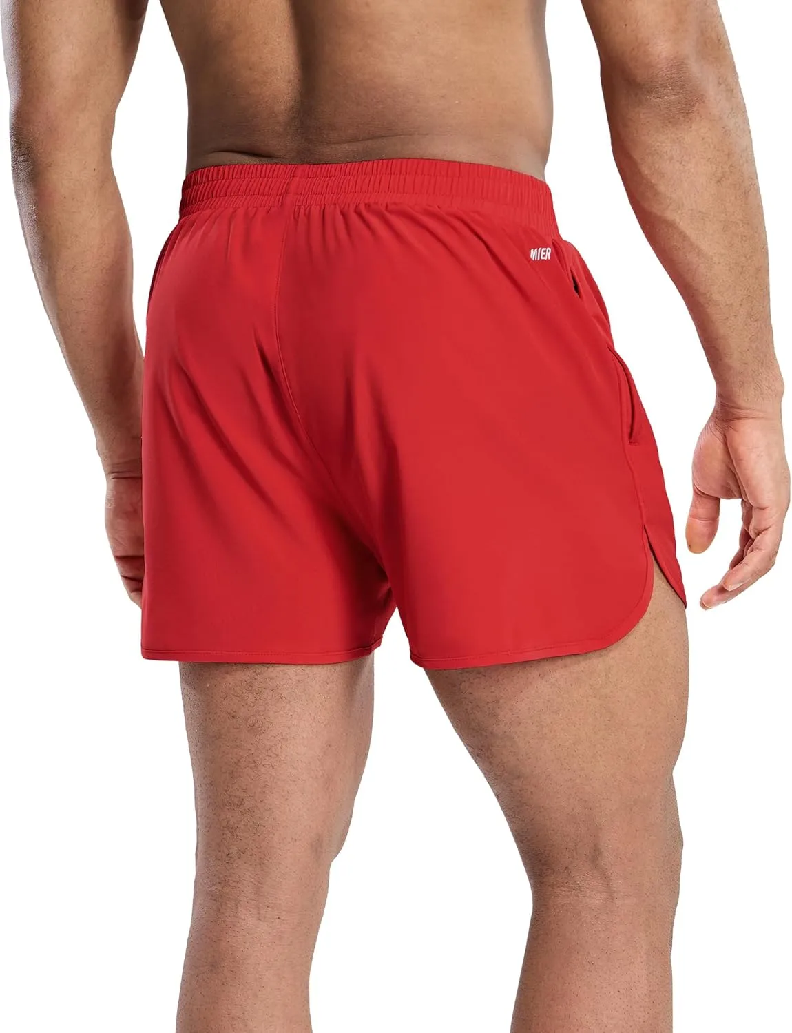 MIER Men’s Athletic Running Shorts with Brief Liner 3 Inch Quick Dry Lined Shorts with Zipper Pockets for Gym Workout