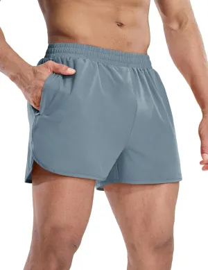MIER Men’s Athletic Running Shorts with Brief Liner 3 Inch Quick Dry Lined Shorts with Zipper Pockets for Gym Workout