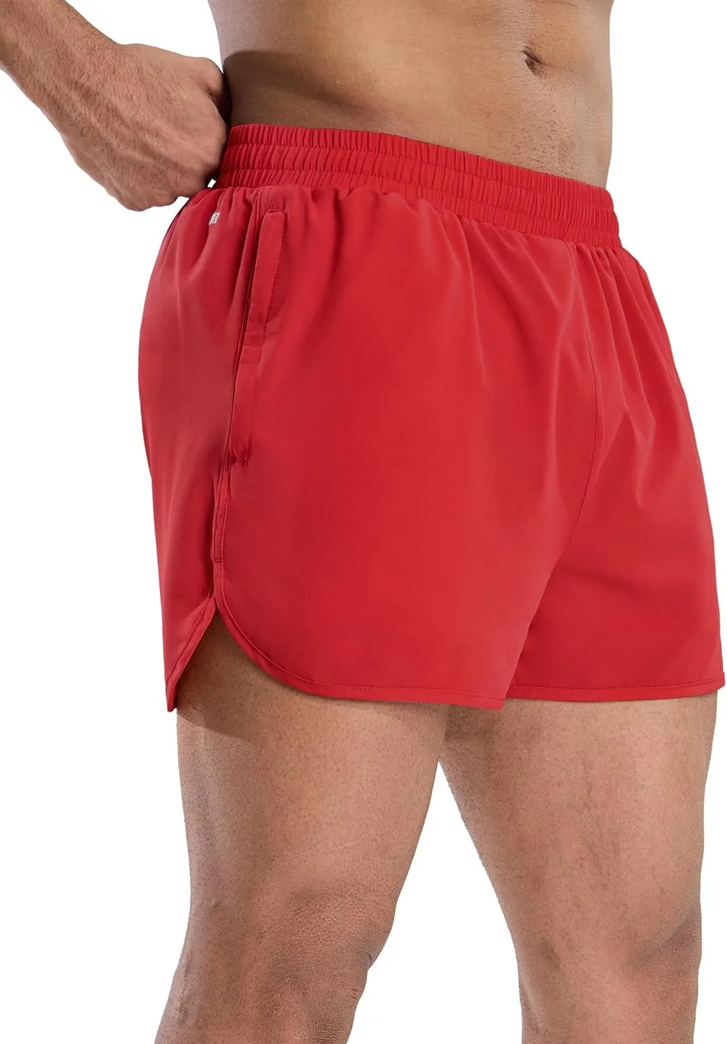 MIER Men’s Athletic Running Shorts with Brief Liner 3 Inch Quick Dry Lined Shorts with Zipper Pockets for Gym Workout