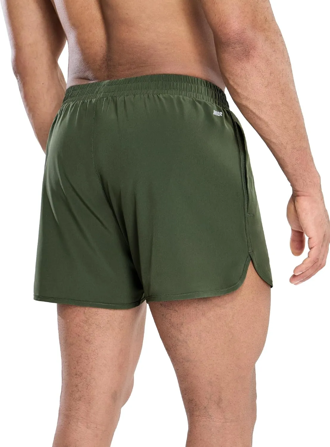 MIER Men’s Athletic Running Shorts with Brief Liner 3 Inch Quick Dry Lined Shorts with Zipper Pockets for Gym Workout