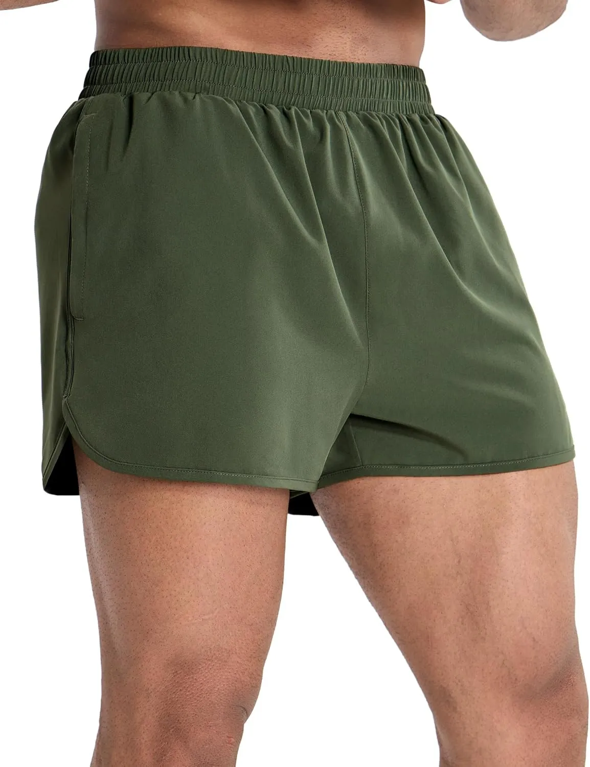 MIER Men’s Athletic Running Shorts with Brief Liner 3 Inch Quick Dry Lined Shorts with Zipper Pockets for Gym Workout