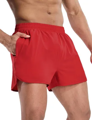 MIER Men’s Athletic Running Shorts with Brief Liner 3 Inch Quick Dry Lined Shorts with Zipper Pockets for Gym Workout