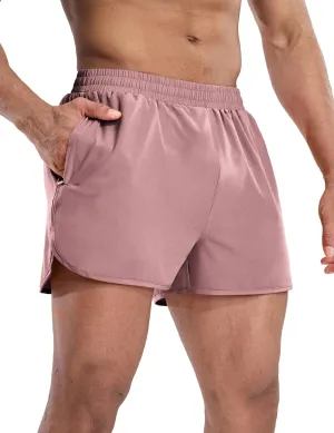 MIER Men’s Athletic Running Shorts with Brief Liner 3 Inch Quick Dry Lined Shorts with Zipper Pockets for Gym Workout
