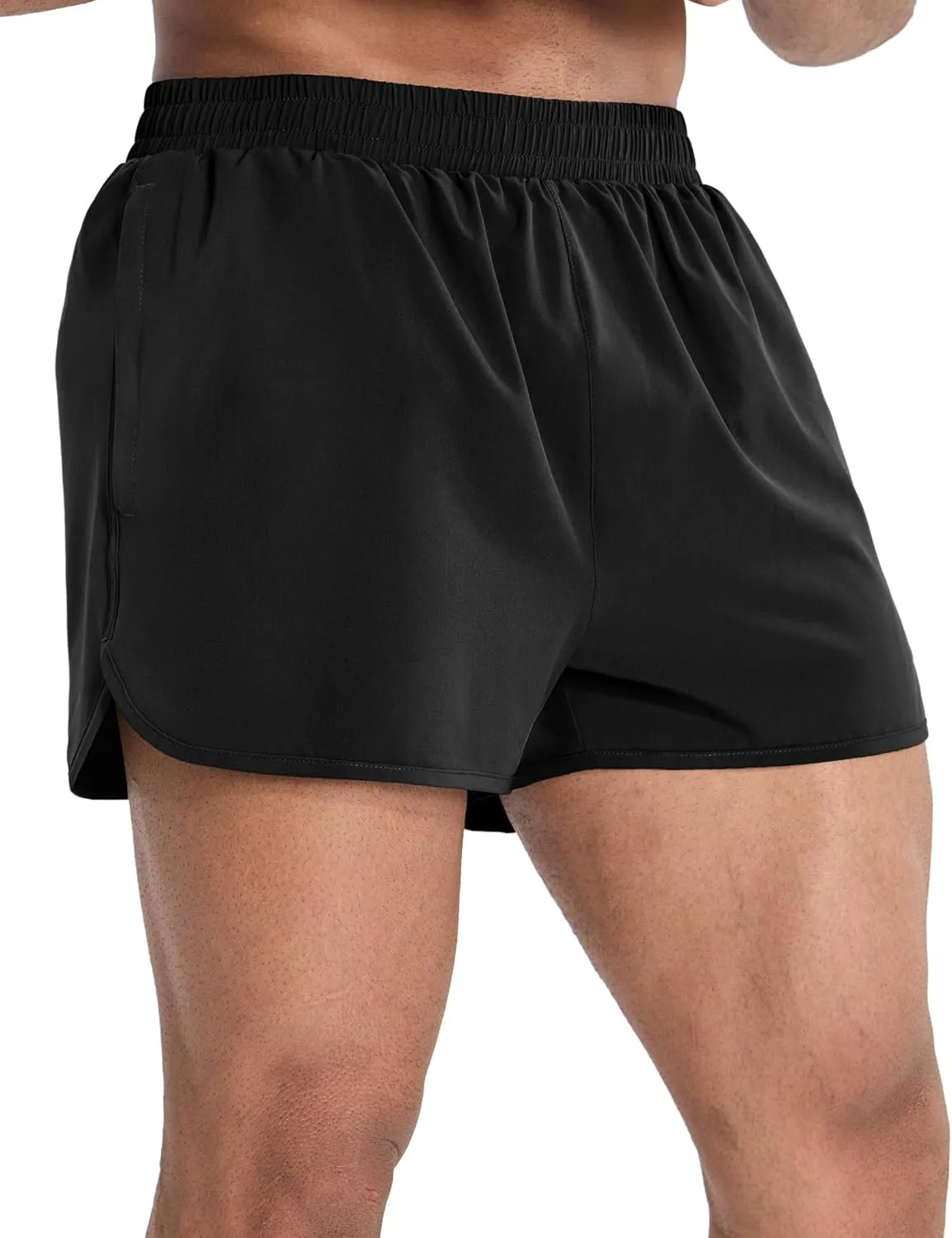 MIER Men’s Athletic Running Shorts with Brief Liner 3 Inch Quick Dry Lined Shorts with Zipper Pockets for Gym Workout