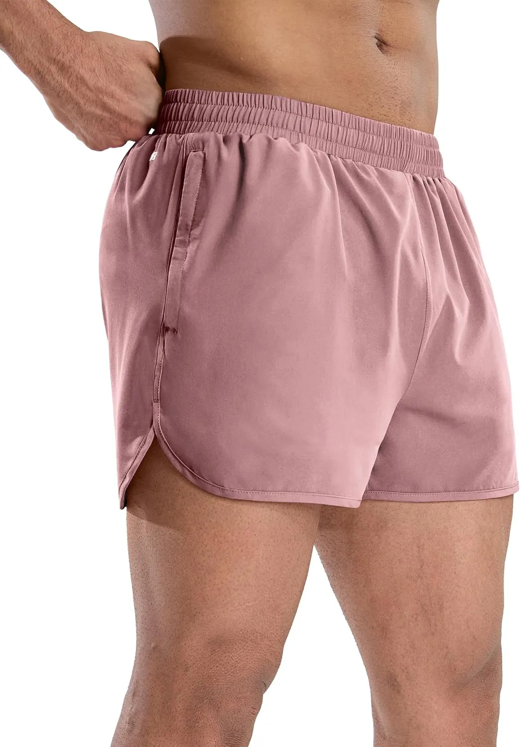 MIER Men’s Athletic Running Shorts with Brief Liner 3 Inch Quick Dry Lined Shorts with Zipper Pockets for Gym Workout