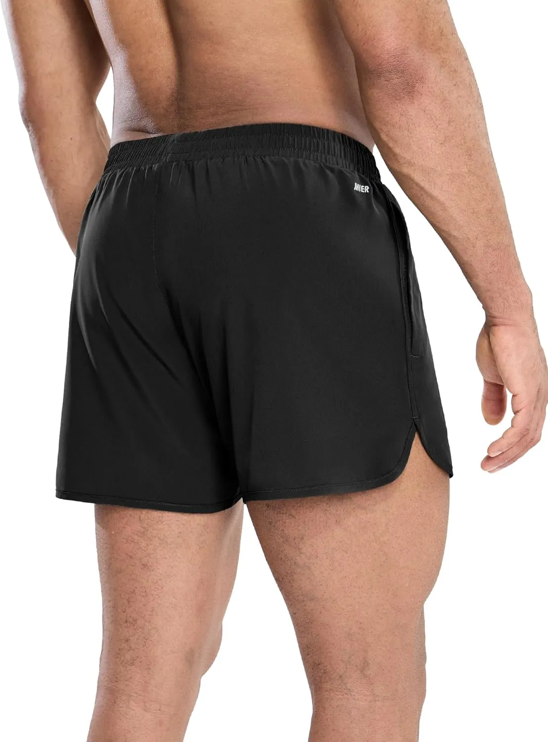 MIER Men’s Athletic Running Shorts with Brief Liner 3 Inch Quick Dry Lined Shorts with Zipper Pockets for Gym Workout